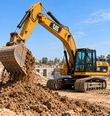 Excavator earthworks